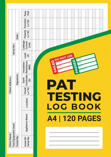 Pat testing log book - testing,