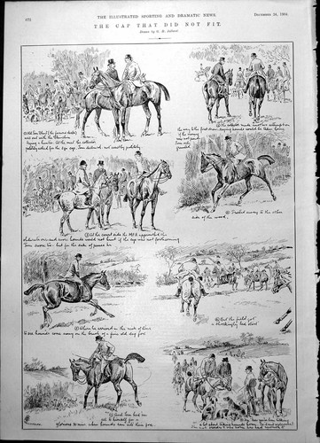 Antique old print hunting meet - antique,