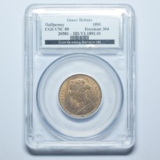 1891 Halfpenny (CGS UNC 80) -