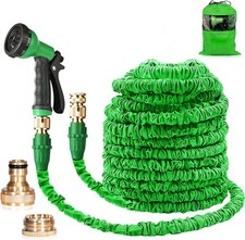 A1 100ft Expandable Garden Hose Expanding Hose Pipe with 1/2",3/4" (100ft, Blue)