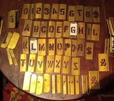 96 PC  2 Sets Brass Letter and
