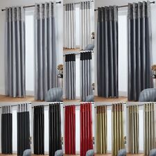 Curtains Crushed Velvet Top With Faux Silk Base - Eyelet Ring Top - Fully Lined