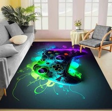 Vibrant Gaming Controller Rug Mat 120cm X 80cm Gamer Console Carpet Bedroom