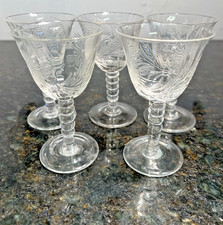 Etched Crystal Sherry Glasses