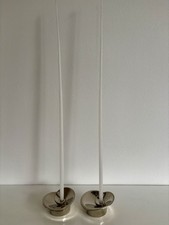 Pair Of Danish Dansk Designs Silver Plated Tiny Taper Holders Heart Swirl