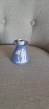 Wedgewood Blue candlestick holder.Good condition height 9cm