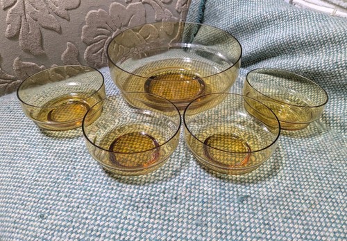 Vintage amber stackable glass - vintage,