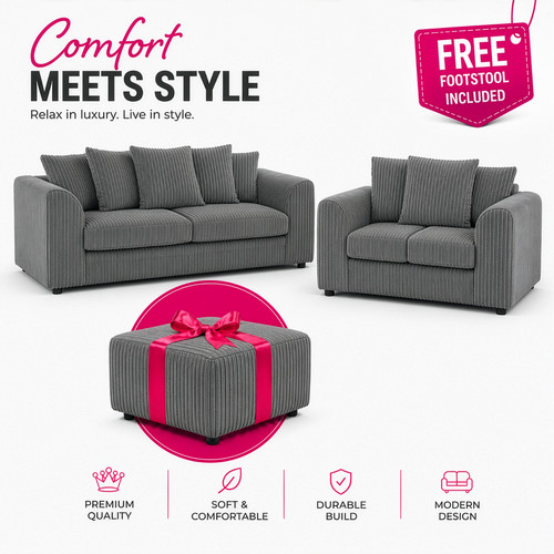 Corner sofa jumbo cord - jumbo,