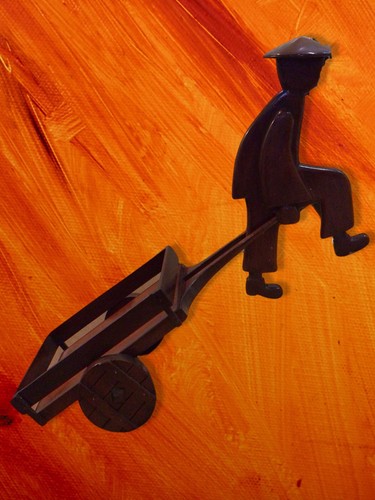 Vintage wooden rickshaw cart - vintage,