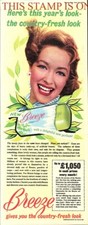 Original 1955 Advert BREEZE Country-Fresh Soap Vintage Toiletries Print AD 714B