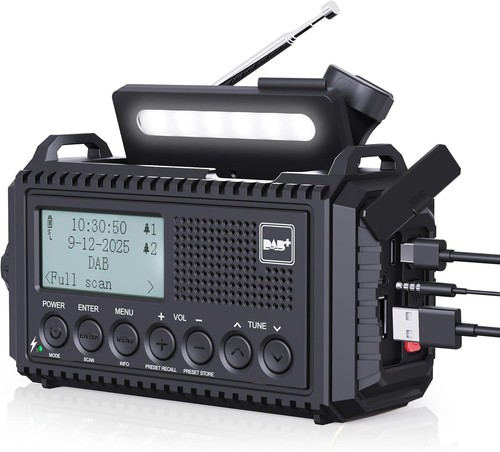 Dab wind up solar - dab+/dab/fm,