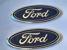 FORD Oval Blue Badges x2