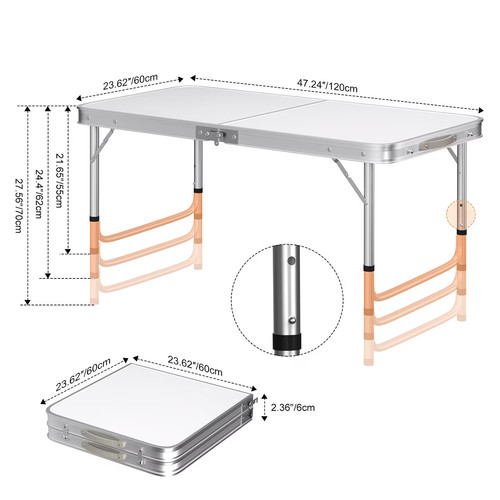 Folding camping trestle table - folding,