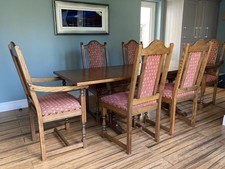 Old Charm Extending Oak Dining Room Table And 6 Chairs