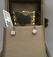 SOLID 14k WHITE Gold $2300 .45CTTW CT REAL CERTIFIED Diamond Stud Earrings CHEAP