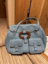 Orla Kiely Large Blue Leather