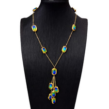 Green Blue Murano Glass Tube