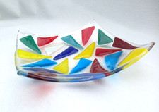 Handmade fused glass art Multi