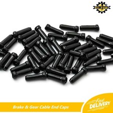 BLACK ALLOY CABLE END CAPS Brake Gear Crimps Tips Ferrules MTB Road Bikes Cycles
