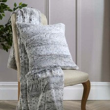 Snow Leopard Faux Fur Throw