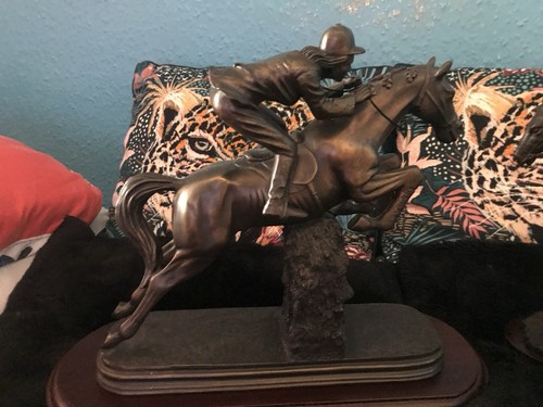 Bronze horse jockey - horse, &