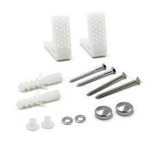 WC Toilet Fixing Kit Pan Bidet Bathroom Fitting Set Angled Brackets Screws Caps