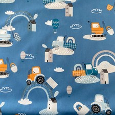 Cotton Fabric Diggers Tractors