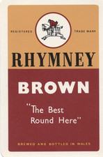RARE VINTAGE "British Brewery - Rhymney (Brown Ale)" SINGLE Play Card