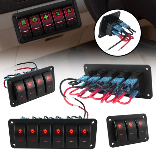 Gang red led rocker - 2/3/4/5/6,