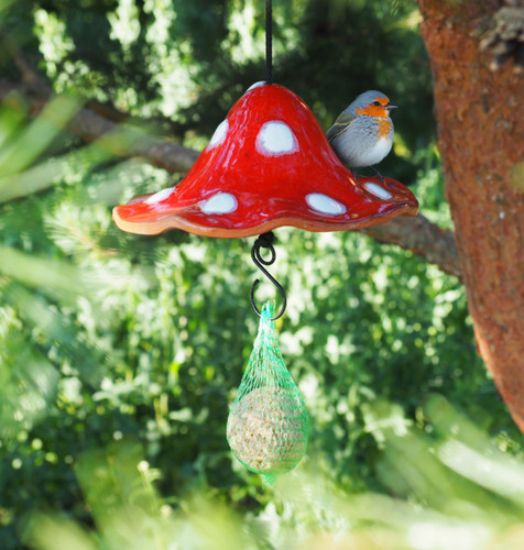Handmade ceramic bird - handmade, feeder