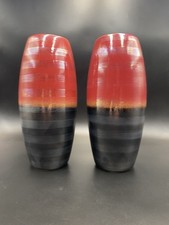Wilko Red And Charcoal Lustre Pair Of Vases