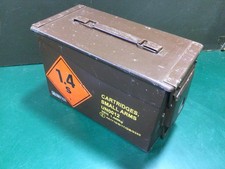 British Army H83 50cal Ammo Box, Metal Container, Stencilled Brown Paint