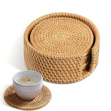 Tea Cup Mat Set,Woven Coasters