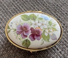 Vintage Floral Pill Trinket Box