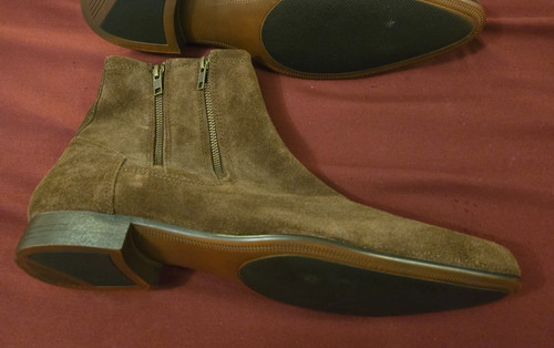 Mens suede ankle zip - zip, beatle