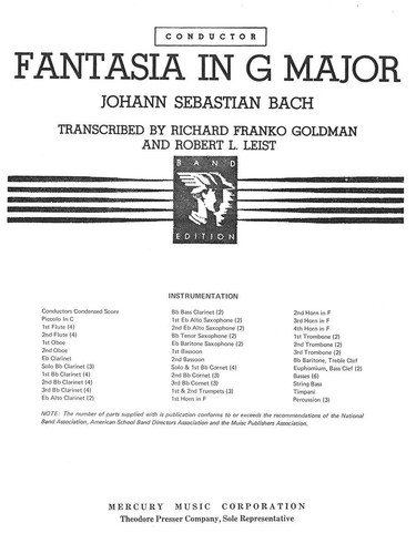 Fantasia major conductor - in, g