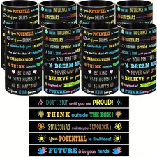 Inspirational Silicone Wristbands  Durable, Comfortable, Motivational Quotes 4pc