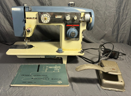 Vintage white sewing machine - white,