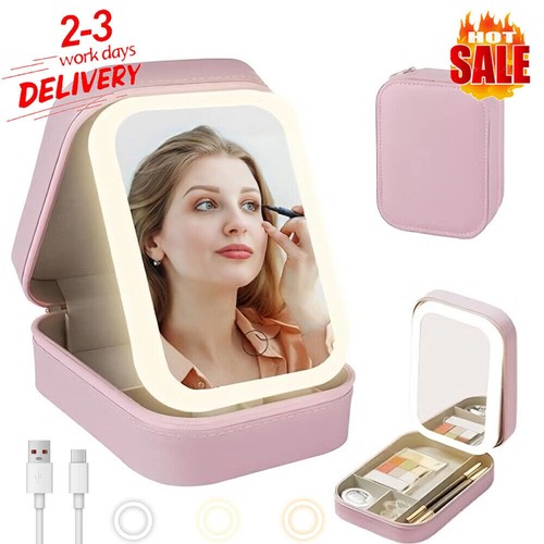 Makeup bag with led - with, mirror
