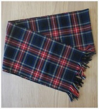 TARTAN SASH, MADE FROM RE-CLAIMED FABRIC. APPROX 11.4in x 88in.