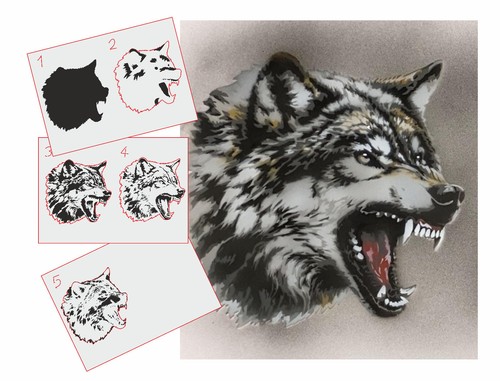 365 wolves stencil - as-365,