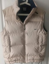 Nike Gilet Body Warmer Beige Stone Size Small Down Lot #KW-2003/N1 Vintage