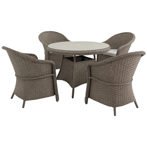 Outsunny rattan dining set - dining,