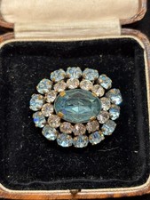Vintage Gilt Aquamarine Blue