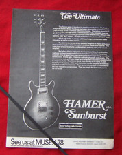 HAMER SUNURST ELECTRIC GUITAR 1978 ORIGINAL VINTAGE ADVERT