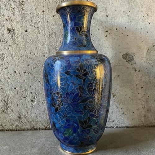 Chinese cloisonne enamel vase - chinese,