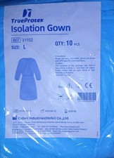 Pack of Ten Surgical Gown Hospital Lab Protective Clothing Isolation Gown - Blue