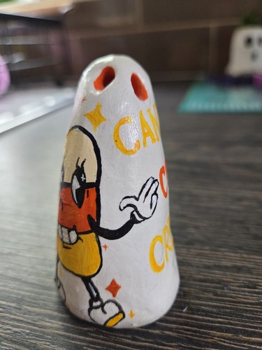 Handmade clay ghost ornament - clay,