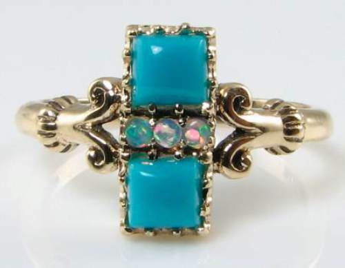 9ct gold persian turquoise - gold,