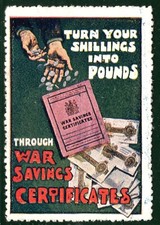War savings certificates - war,